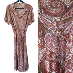 Vintage Montgomery Ward Paisley Midi Dress size Large